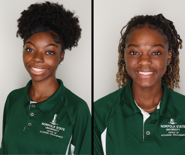 side by side photo of two nsu music students