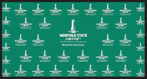 green step and repeat graphic