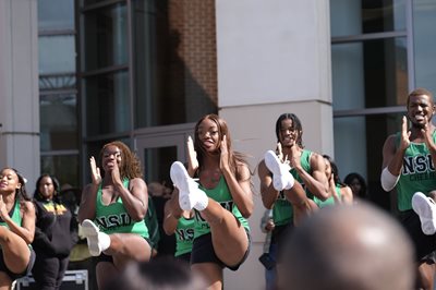 cheerleaders at the pep rally