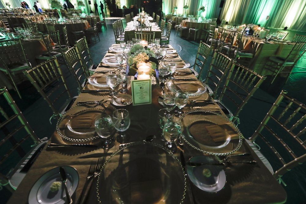 image of a decorated table for the gala