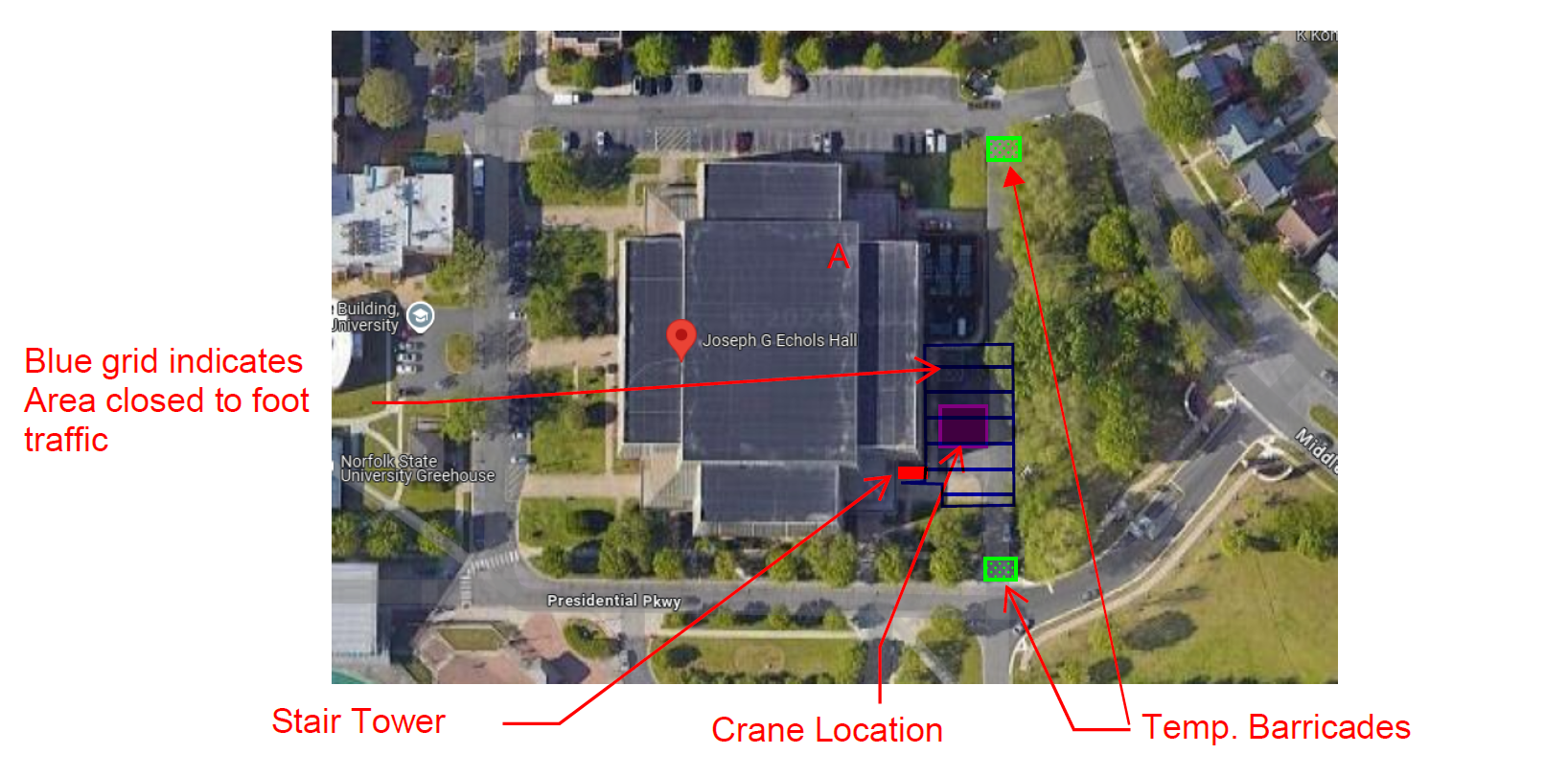 Echols Hall Service Road Closure