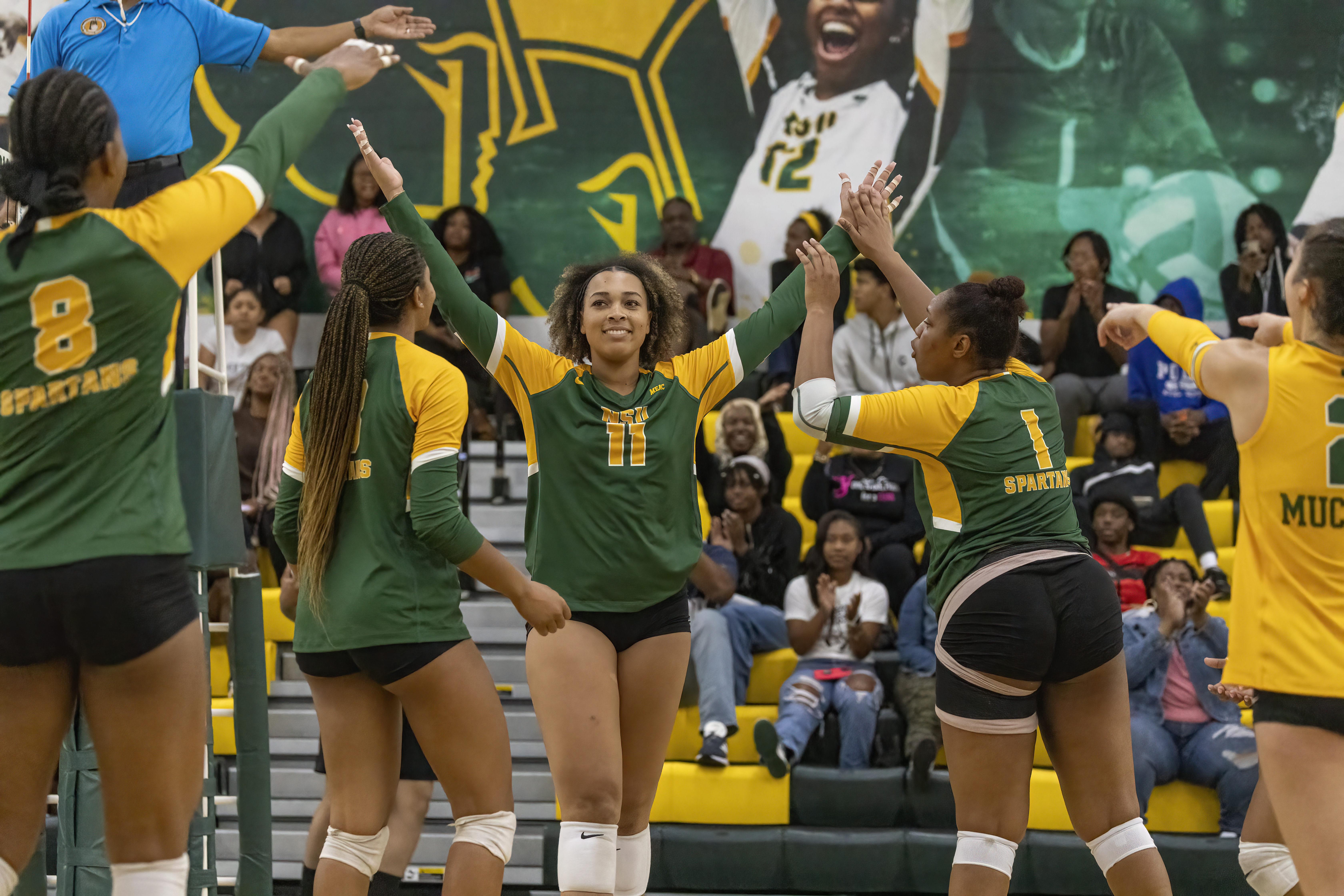 NSU Volleyball team victory photo