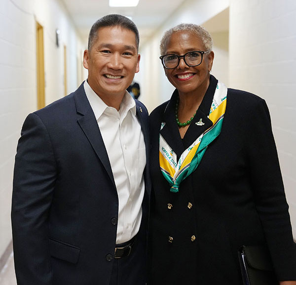 Hung Cao and President Javaune Adams Gaston