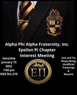 Alpha Phi Alpha Fraternity Inc. Epsilon Pi Chapter Informational
