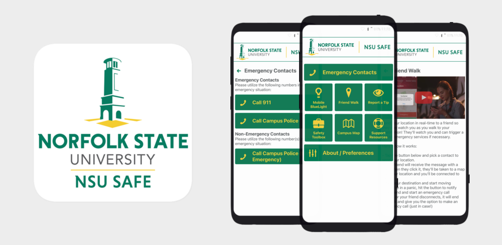 NSU Safe screenshot of mobile application