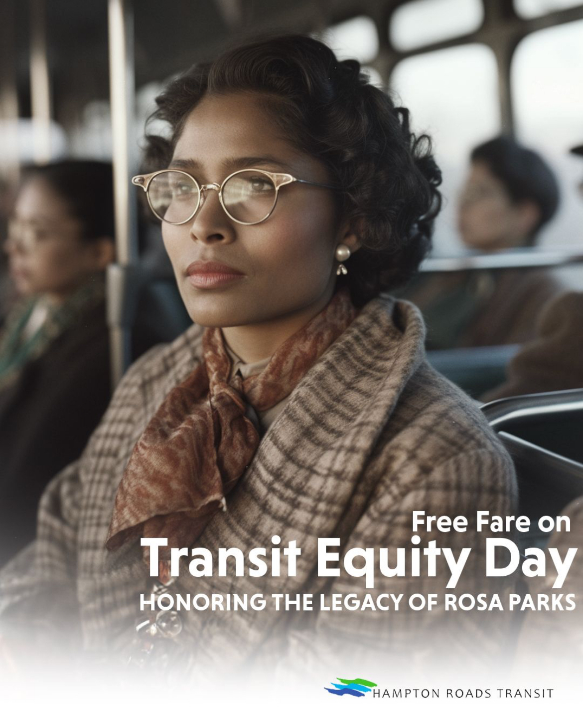 depiction of rosa parks sitting on a bus