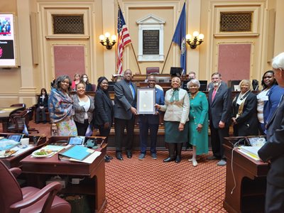 Virginia Senate presentation to NSU dignitaries honoring the Spartan Legion.