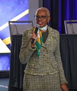 President Dr. Javaune Adams-Gaston greeted attendees