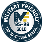 Military Friendly School - Gold '25-26 top 10 spouse school