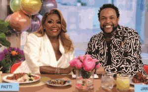 Patti LaBelle with Jawn Murray on set