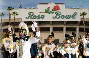 nsu marching band at the rose parade in pasadena