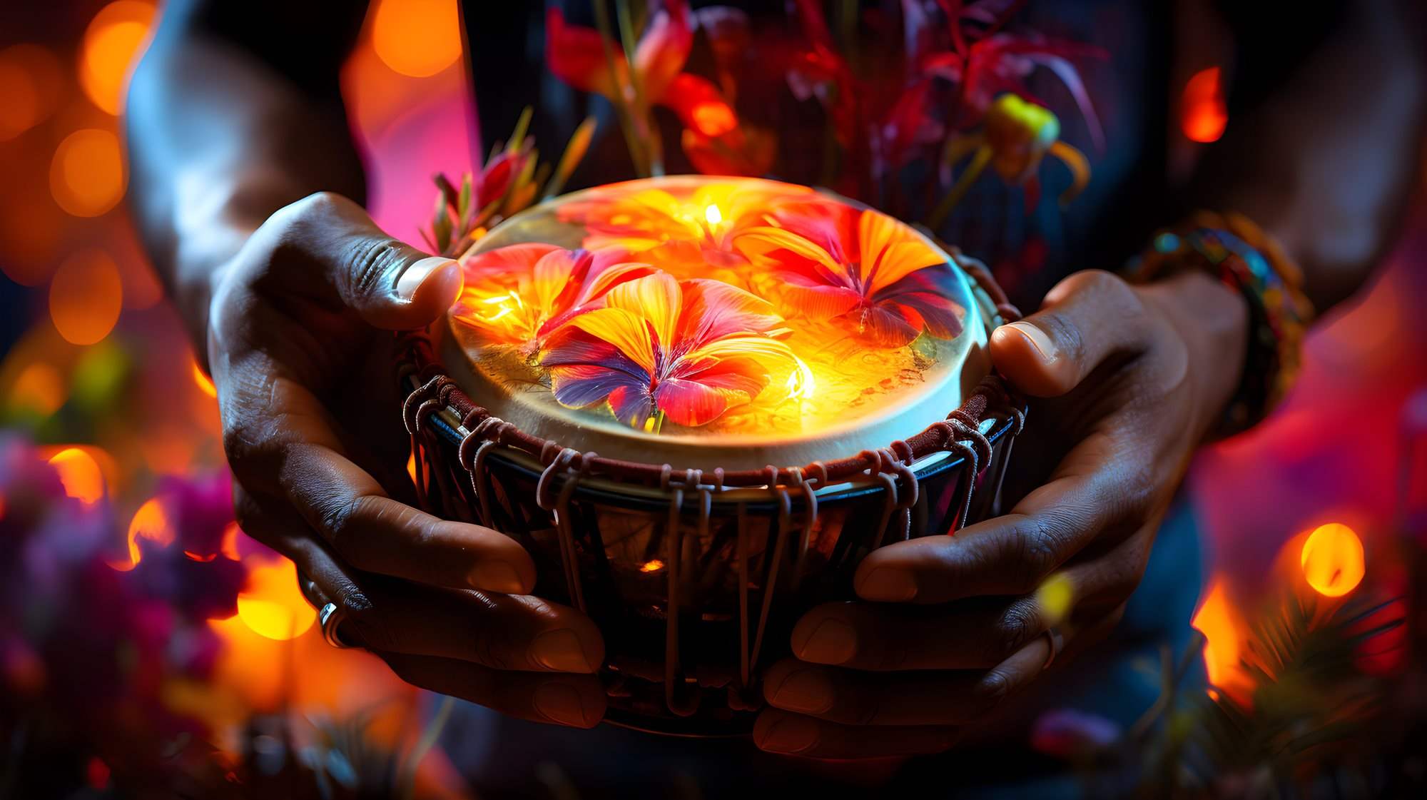 African Drum with a large array of colors
