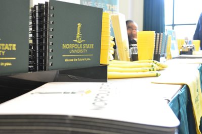 NSU notebook, mousepads, and soft drink cups