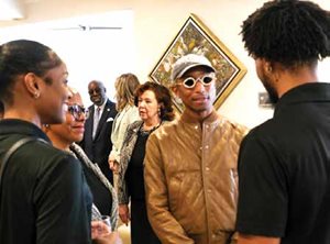 pharrell williams talking to nsu students