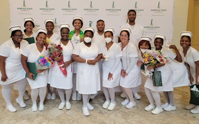 Group photo of the NSU 2022 Nursing Pinning Ceremony candidates